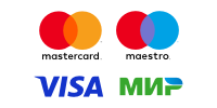 Visa, Mastercard, Maestro, Мир (RUB)